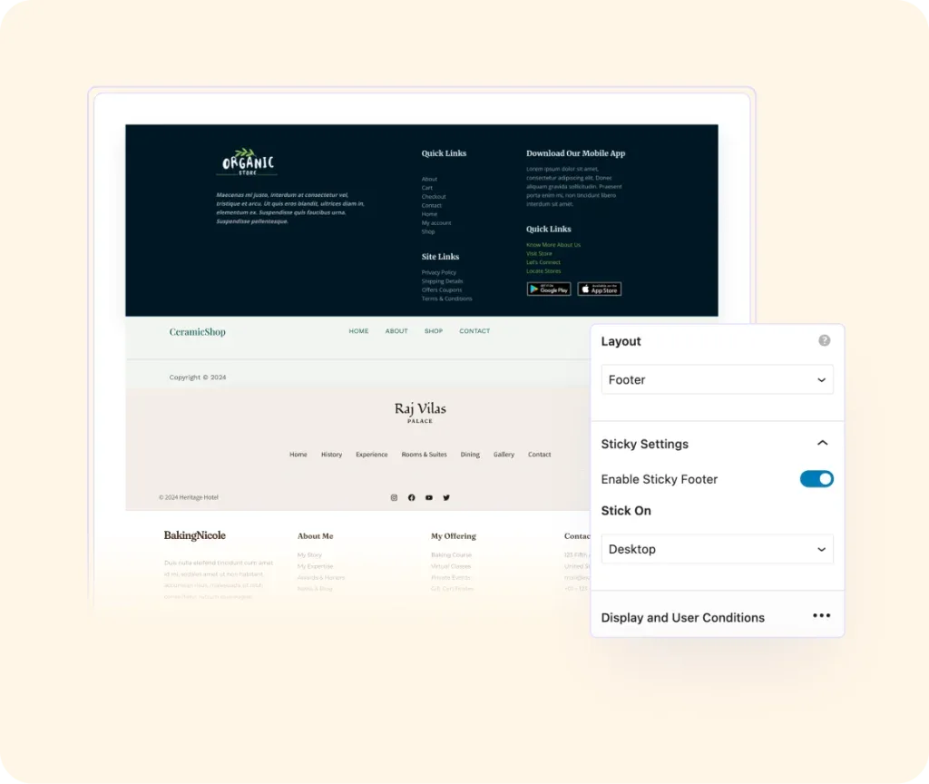 get full control over footer design get full control over footer design