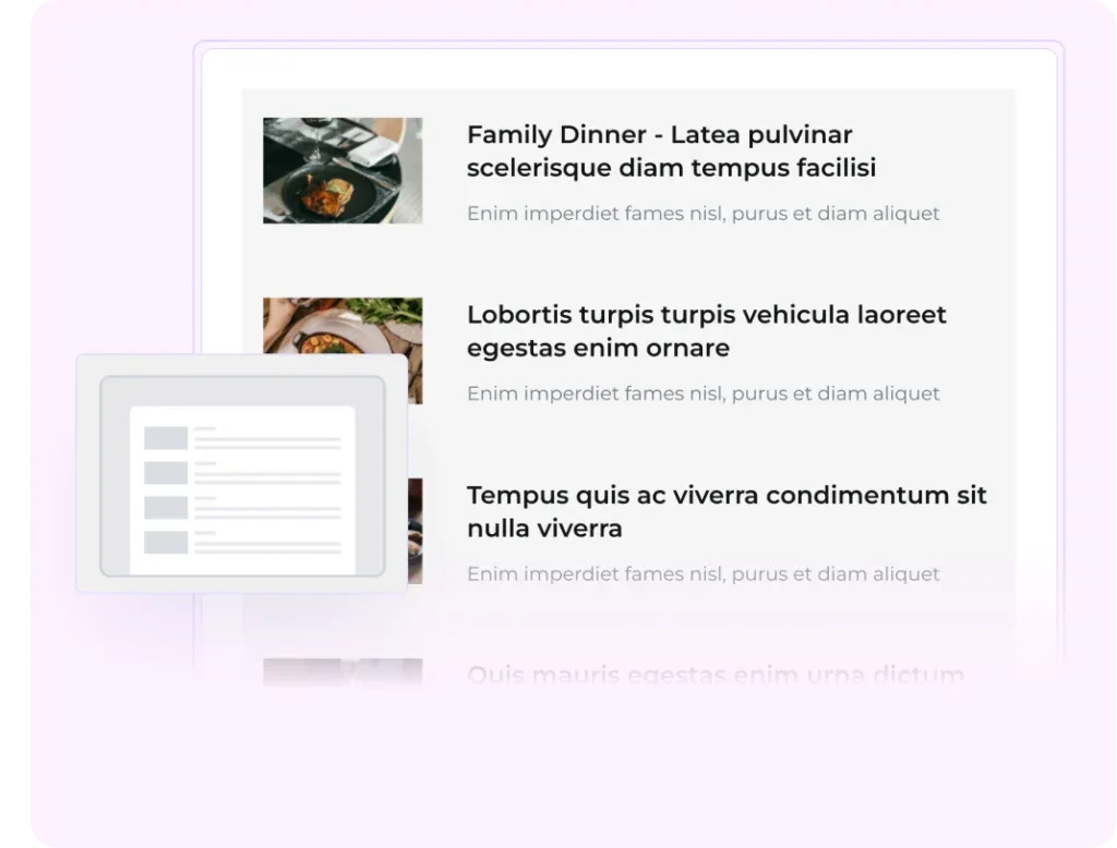 streamlined list layout streamlined list layout