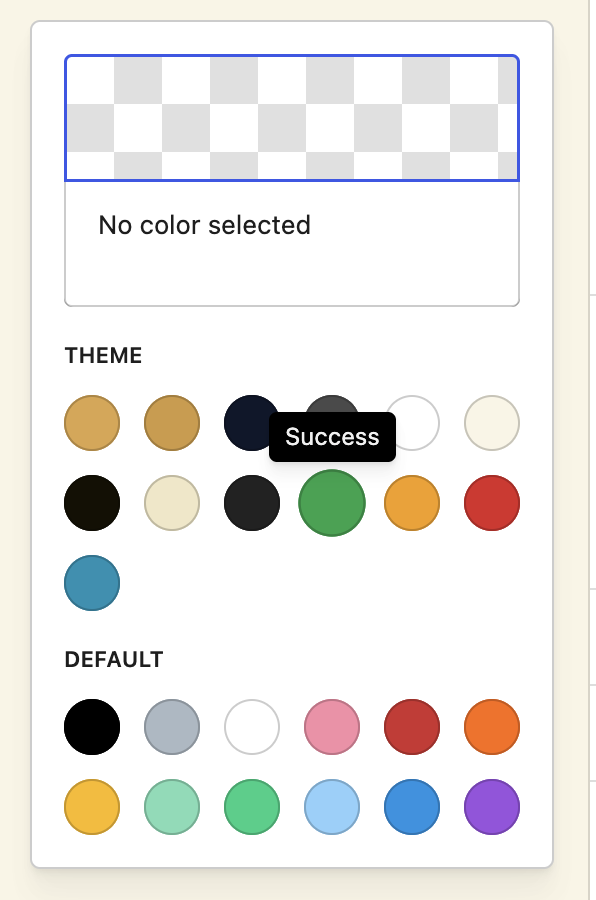 Custom Global Colors Block editor palette