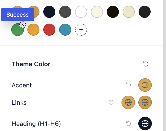 Custom Global Colors Remove badge hover